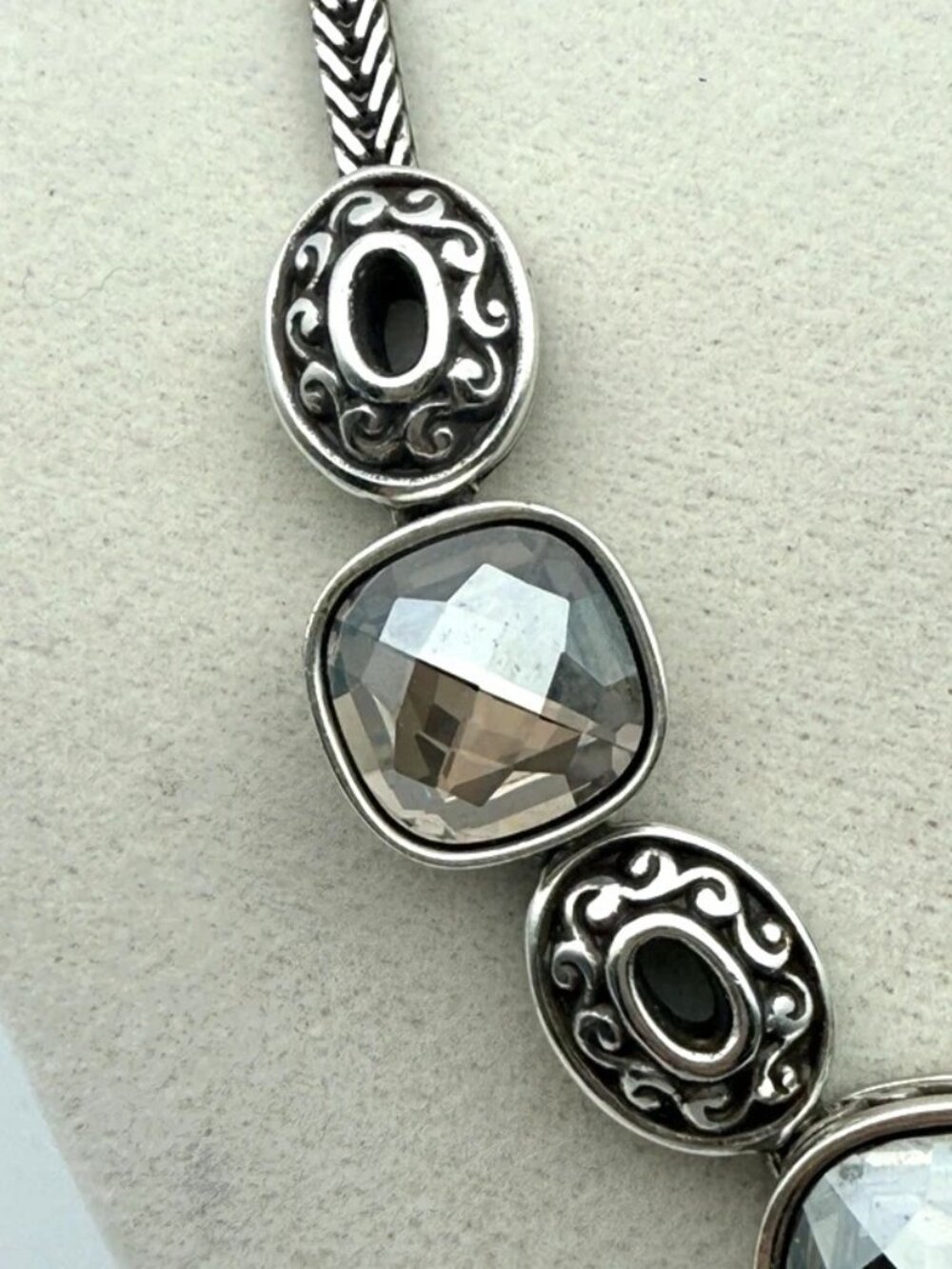 Brighton Venus Rising Statement Necklace Swarovski Crystal Silver Plated - Picture 5 of 9